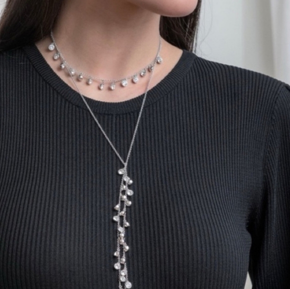 NEW Touchstone SWAROVSKI Crystal "Cha Cha Lariat" Wrap Necklace - Picture 3 of 4